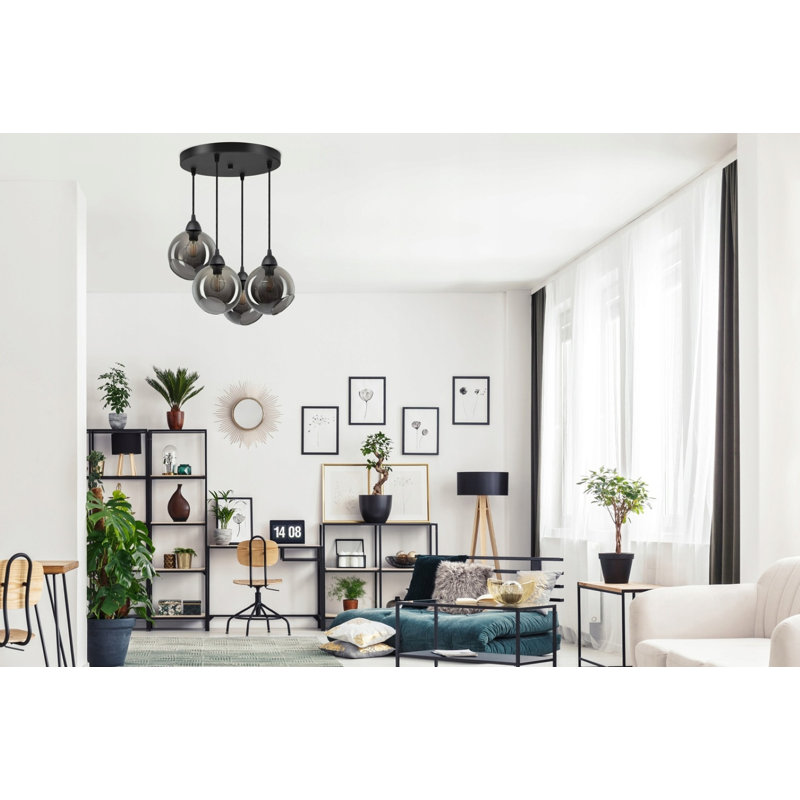 Beacsfield 4 - Light Cluster Pendant, Graphite