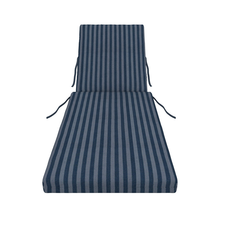 Coussin de chaise longue d'extérieur Kacy Sunbrella®, L 25 po x P 47 po, Sail Away Denim