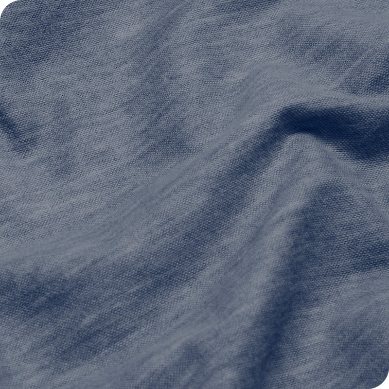 100% Cotton Flannel Duvet Cover Set, King Duvet Cover + 2 King Shams, Heather Indigo