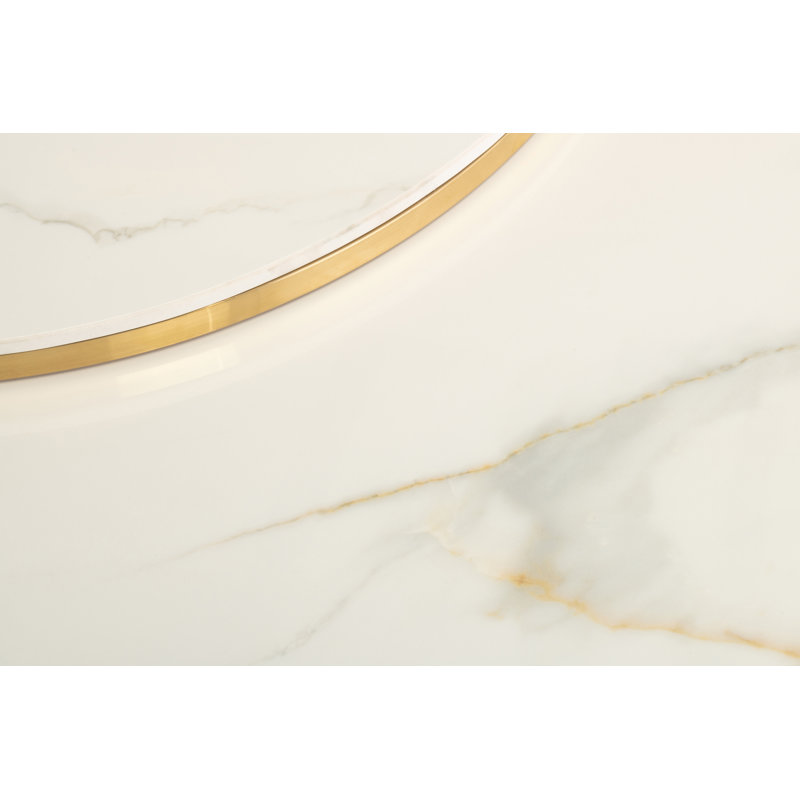 Lilibeth Open Coffee Table, White/Gold