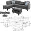 Canapé modulaire en lin 3 pièces-2126923601-2126923630