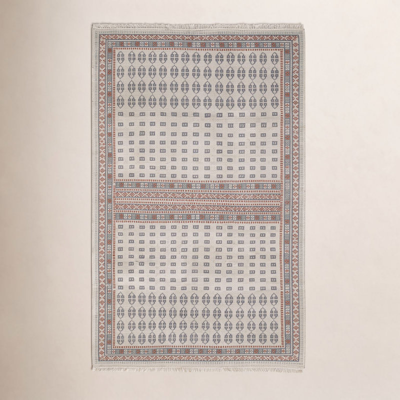 Tapis rectangulaire en laine / coton noué à la main de style sud-ouest rectangulaire en ivoire / brun, Rectangle 5 pi x 8 pi