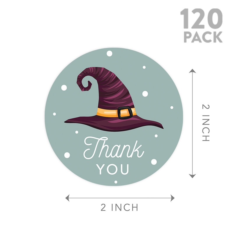 «Thank You Witch Hat», autocollants d'Halloween heureux
