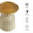 Lazaro Round Rattan Side Table In Burnished Brass Natural
