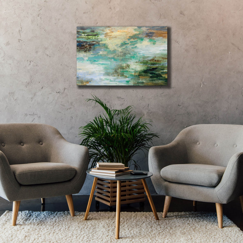 Art mural Marsh par Silvia Vassileva, H 26 po x l 40 po x P 1,5 po