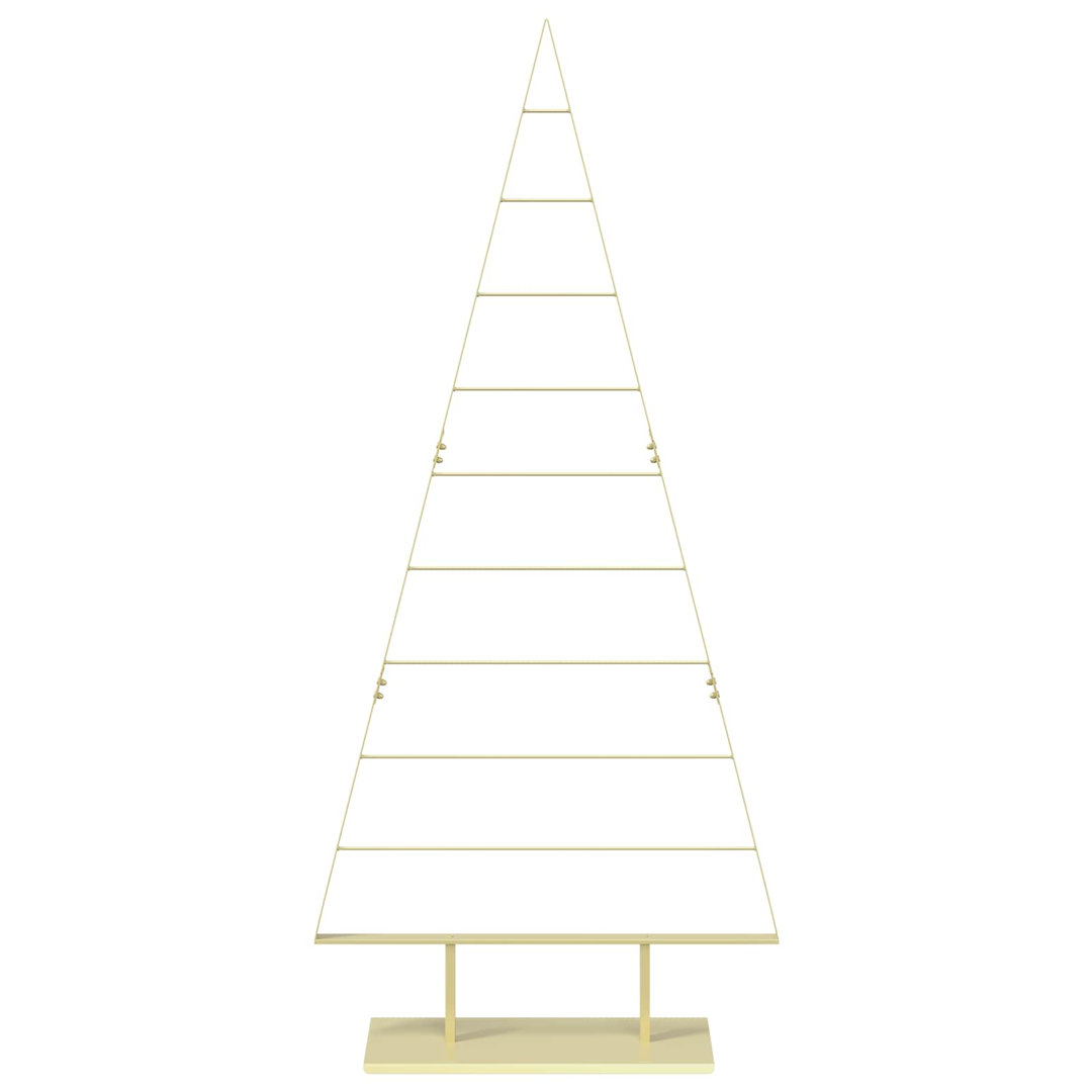 VIDAXL Metal Christmas Tree KUOPIO 210 cm Gold Steel Decorative Holiday Tree - Image 3