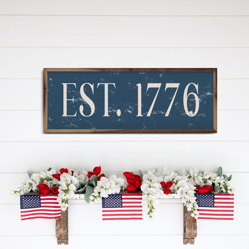 Est. 1776 - bleu, H 12 po x l 36 po