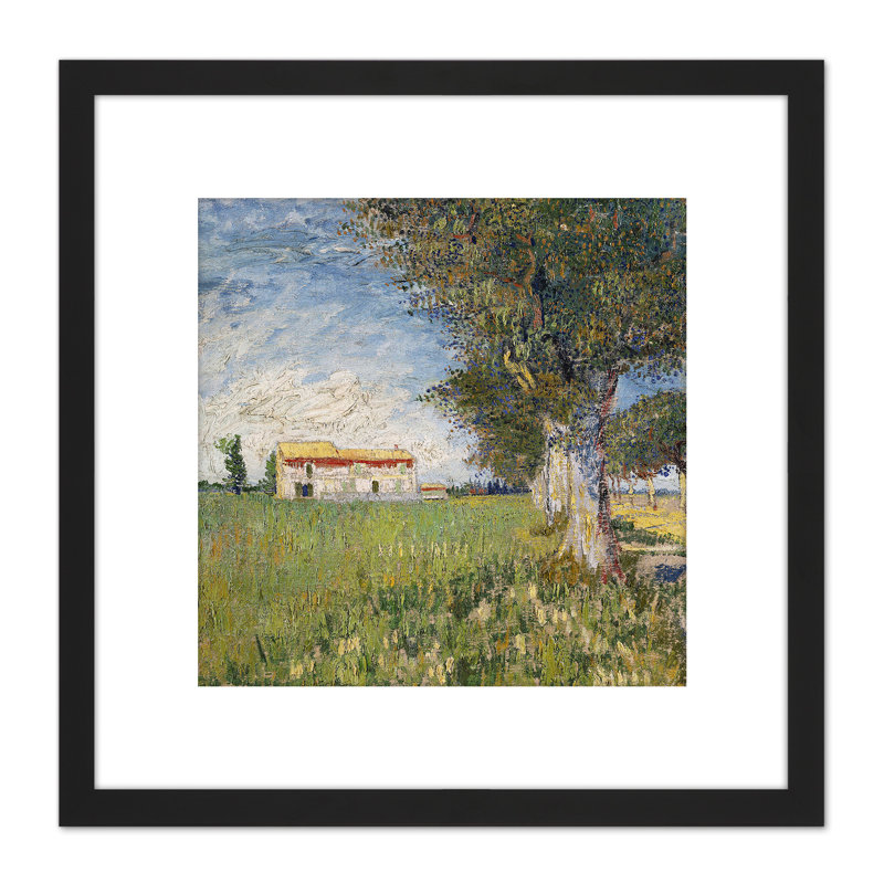 Vincent Van Gogh Boerderij In Een Korenveld by Vincent Van Gogh - Single Picture Frame Painting