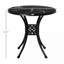 Table de salle à manger ronde 30 "avec trou pour parasol Outsunny