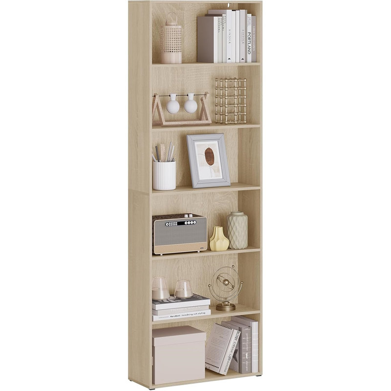 Rielynn 180cm H x 60cm W Standard Bookcase, Light Wood