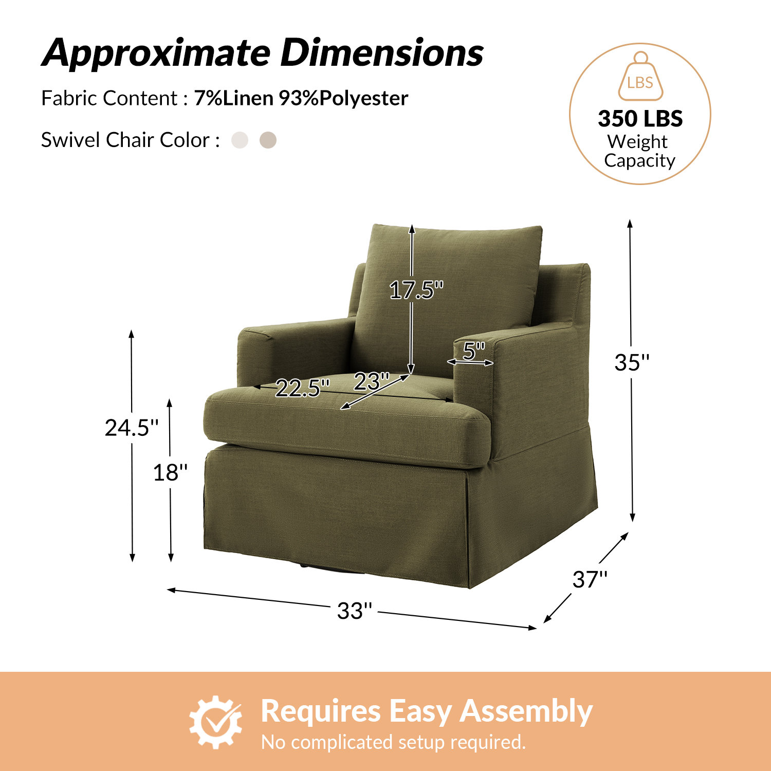 Lucie Swivel Armchair, Moss