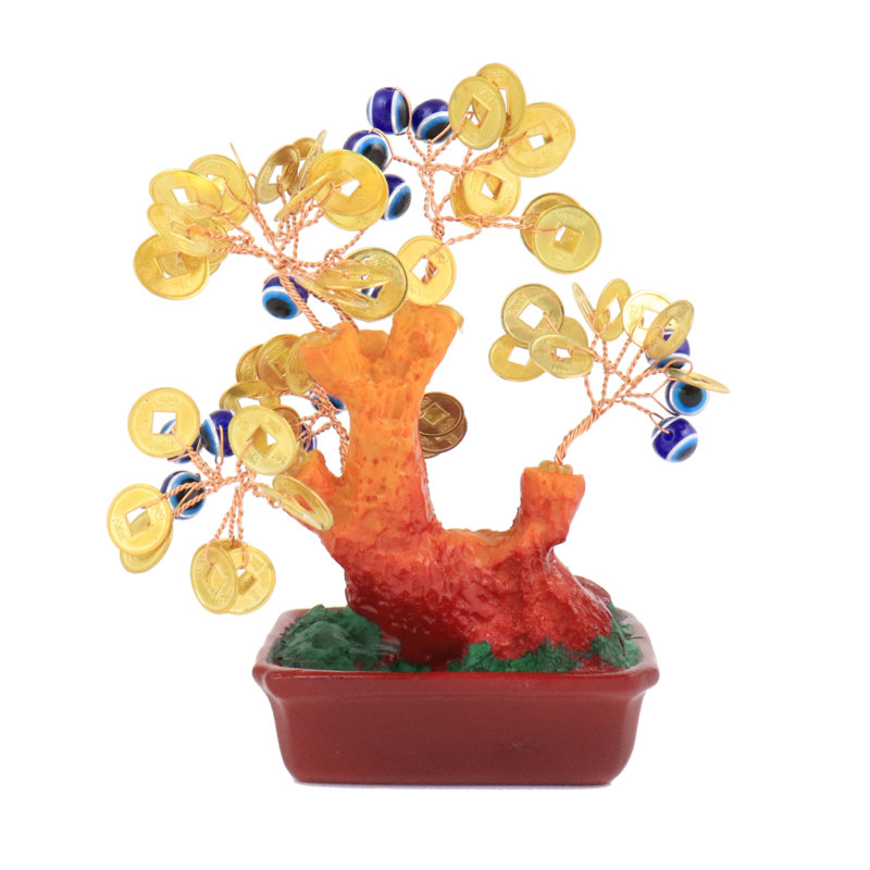 Arbre d'argent avec sculpture Evil Eye