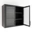 Armoire murale cannelée en verre trempé avec 2 tablettes réglables