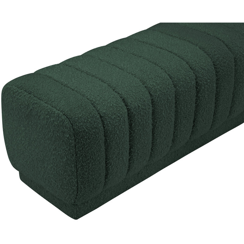 Repose-pieds rembourré en tissu Heathrow Boucle, Vert