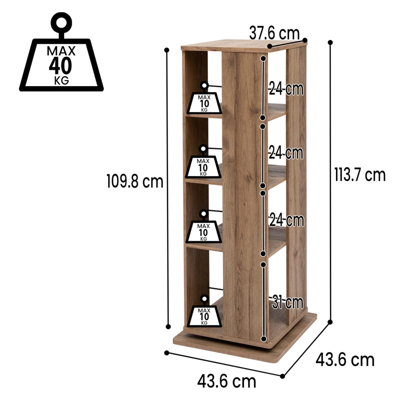 Edmond 113.7cm H x 43.6cm W Geometric Bookcase