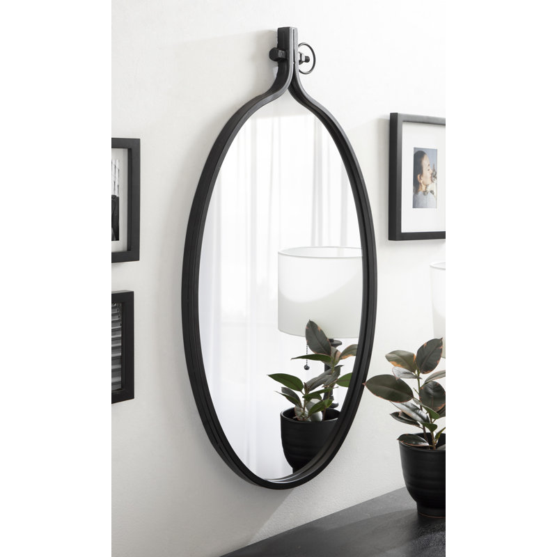 Ristaino Metal Flat Mirror, Black