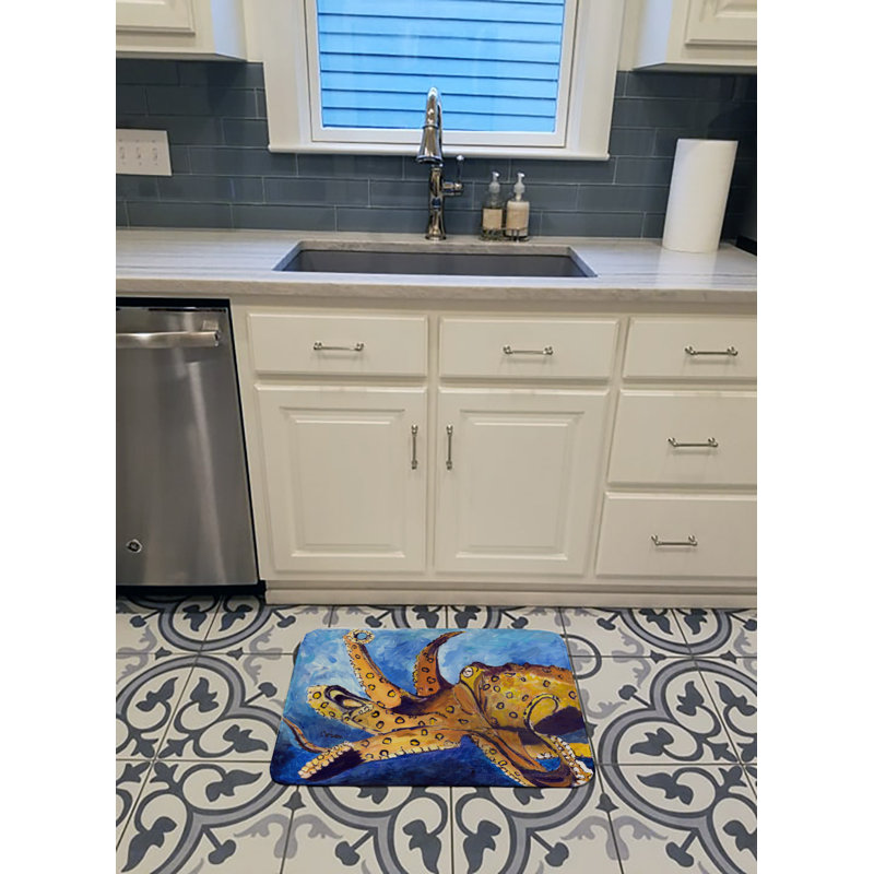 Tapis pour salle de bain en mousse mémoire octopus Wesley