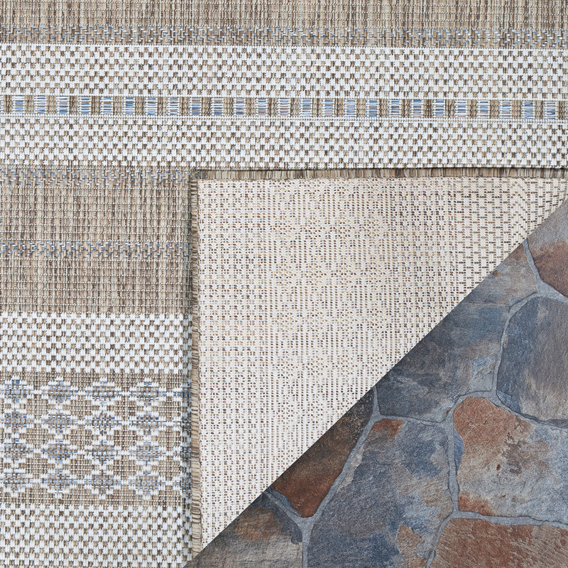 Tapis intérieur / extérieur brun clair Addiel, Tapis de couloir 2 pi 2 po x 7 pi 6 po