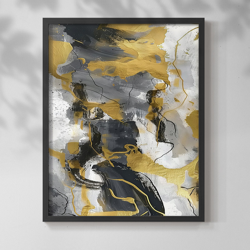 ABSTRACT Series cmxxxvi - reproduction encadrée de qualité supérieure - prête à être accrochée - aucun clou requis