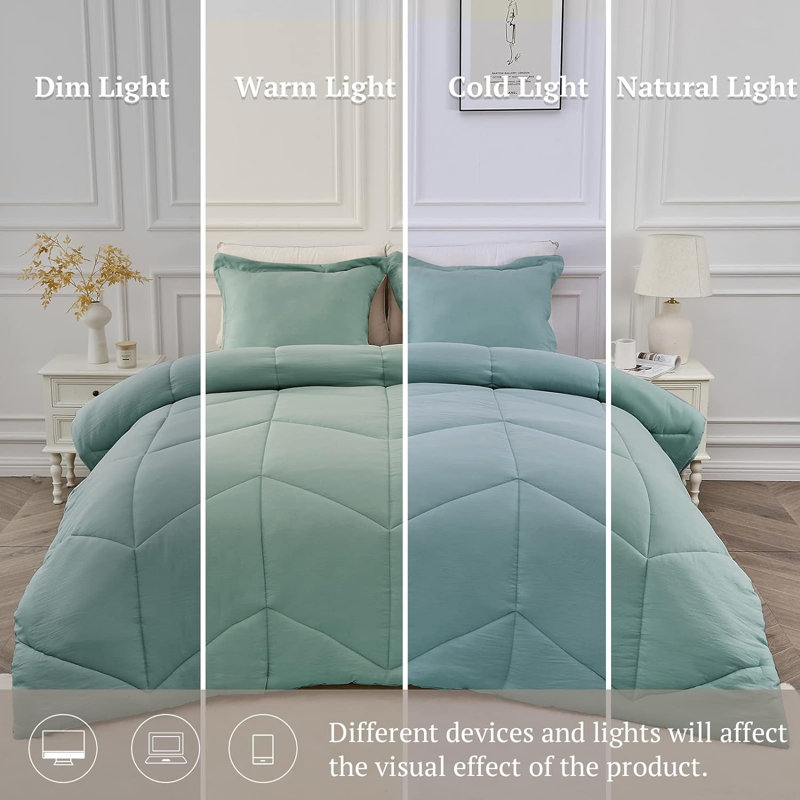 Édredon en duvet synthétique toutes saisons, Très grand, Bleu sarcelle grisâtre
