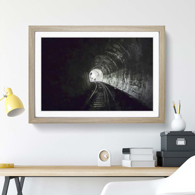 Train Railway Tunnel in Abstract- Picture Frame Graphic Art Print