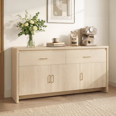 Modern 59" Buffet Table With Metal Handles