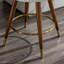 Tabouret pivotant à 360 ° à hauteur de comptoir - Mid-Century moderne, revêtement blanc Boucle, revêtement de couleur bois en blanc, bois, salle à manger Passion