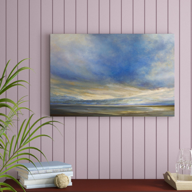 Clouds on the Bay II by Sheila Finch - Painting, 61cm H x 91cm W, Wrapped Canvas