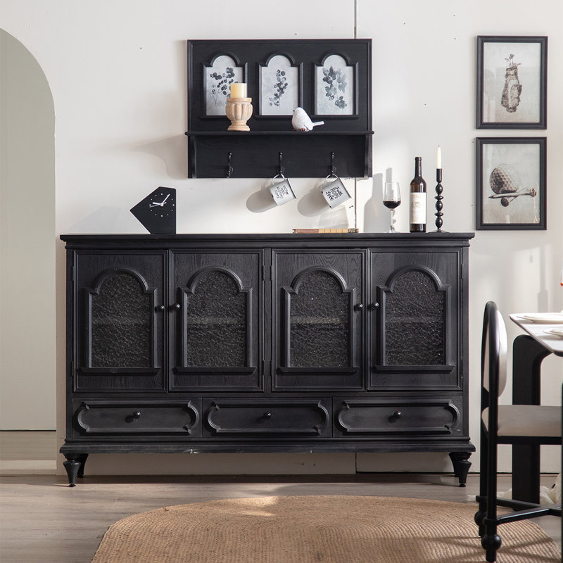 Black Solid Wood Sideboard