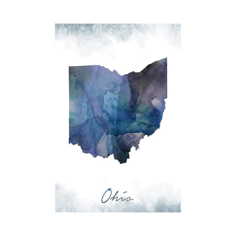 Ohio State Bluish - Wrapped Canvas Painting, 45.72cm H x 30.48cm W x 1.91cm D