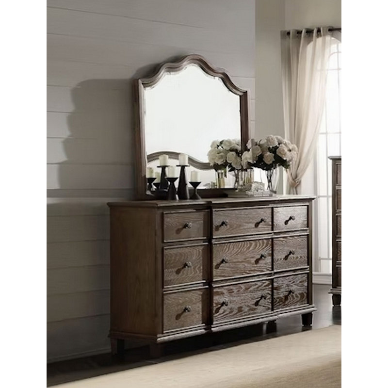 Baudouin Weathered Oak Finish Mirror