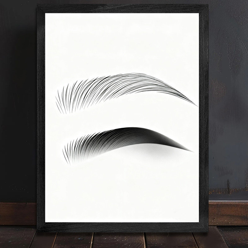 Art mural de maquillage pour les yeux encadré noir, impressions esthétiques réalistes de beauté, H 25 po x l 17 po