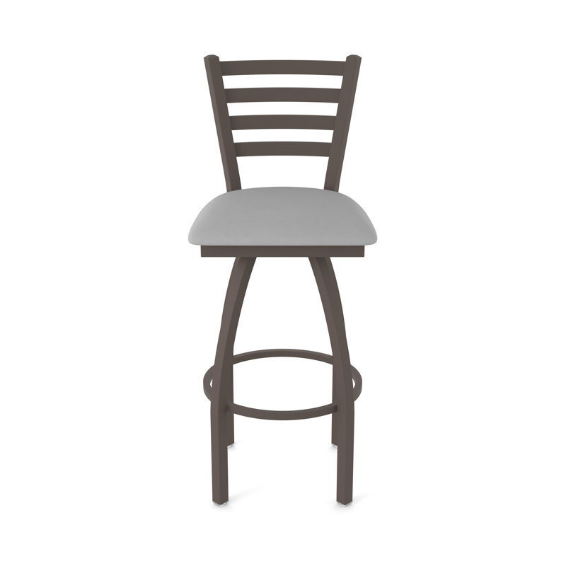 Jackie Swivel Stool, Bronze, Vinyl-Canter Folkstone Gray, Counter Stool (25" Seat Height)