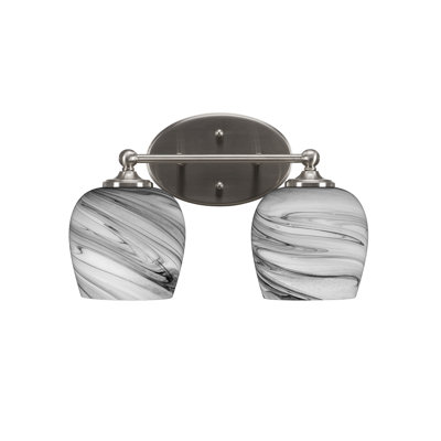 Capri Light Bath Bar Shown With 6" Onyx Swirl Glass