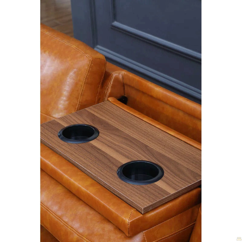 Ensemble de canapé modulaire en similicuir en forme de L avec porte-gobelets 2 pièces