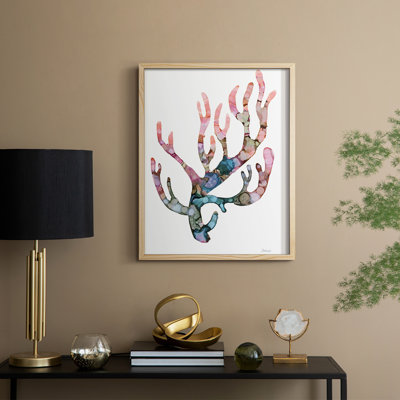 Sea Coral II, reproduction encadrée - bois massif