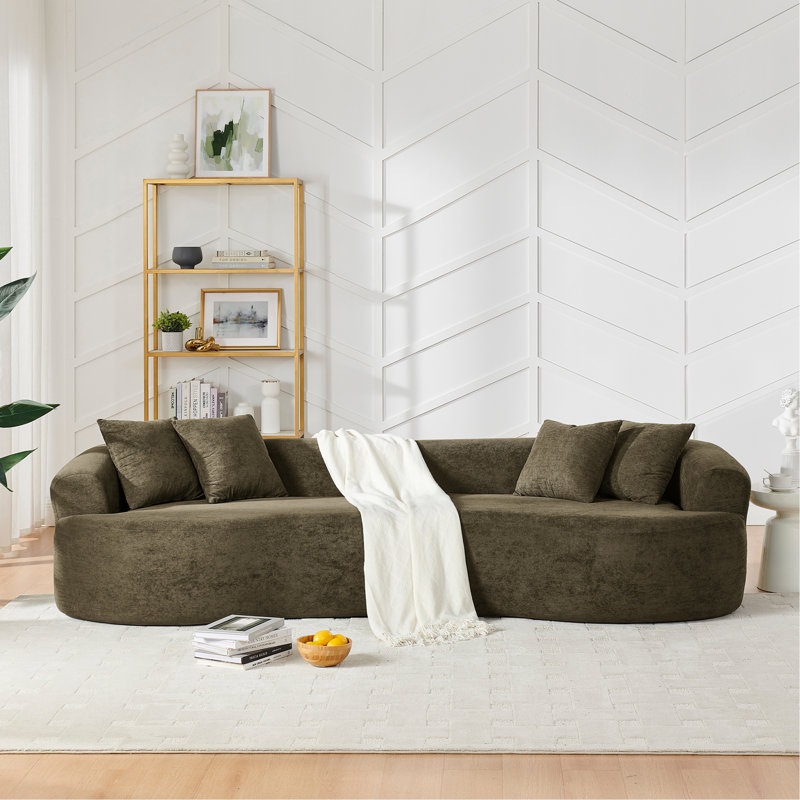 Canapé modulaire courbé 4 places Modern Cloud, canapé de salon à compression minimaliste, sans assemblage, chenille
