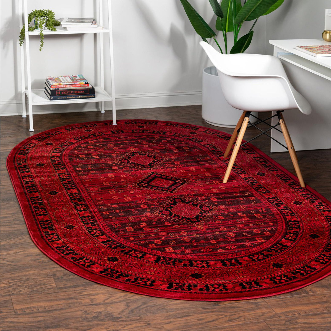 Amro Oriental Red Area Rug Lark Manor™ Rug 
