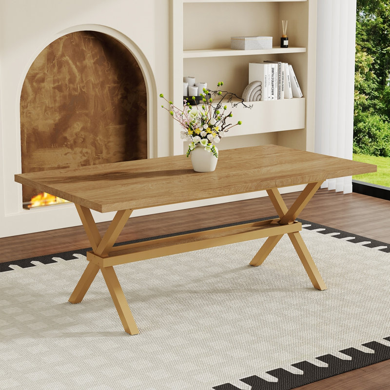 table de salle à manger en X, Bois, Bois