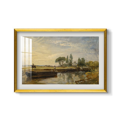 Péniche en aval de l'écluse de Flatford, vers 1810 - John Constable - Estampe encadrée sur mesure