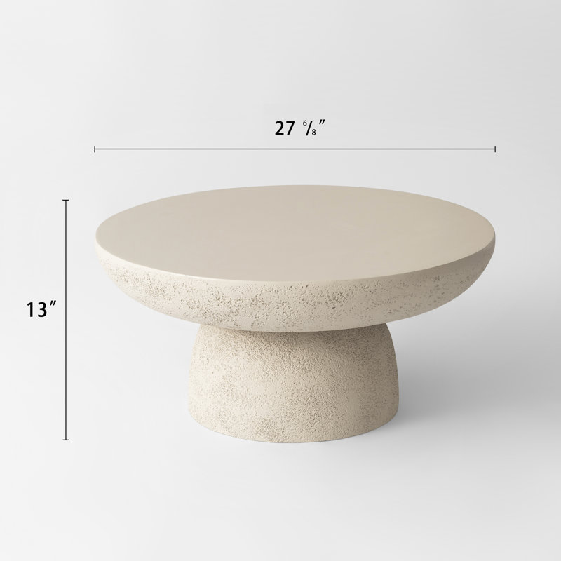 Minimalist Round Terrazzo Coffee Table with Sturdy Pedestal Base