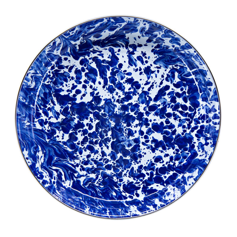 Swirl Enamelware Pasta Plate, Cobalt Swirl