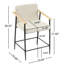 Tabouret de comptoir Mid-Century moderne et beige, 2 pièces, structure en métal durable, coussins moelleux, bois naturel, capacité de 300 lb, facile à installer