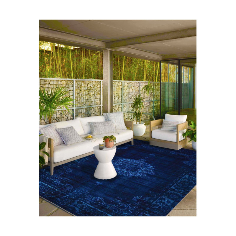 Tapis lavable à la machine bleu marine, Sous-tapis rectangulaire de 6 pi 7 po x 9 pi 10 po