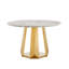 Table de salle à manger sophistiquée en marbre à texture moderne avec base en acier inoxydable pour une utilisation polyvalente dans la salle à manger