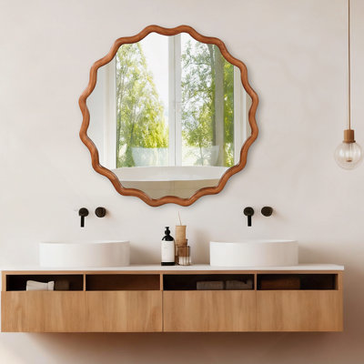 Miroir d'appoint à cadre en bois pour chambre à coucher, salle de bain, salon, entrée