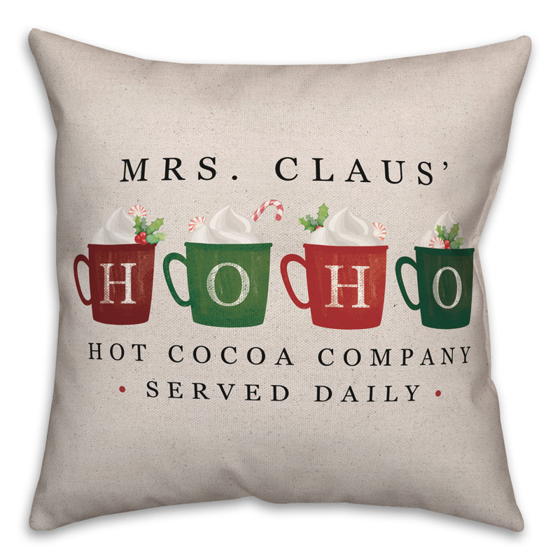 Mrs Claus Hoho Cocoa Throw Pillow - Thumbnail 2