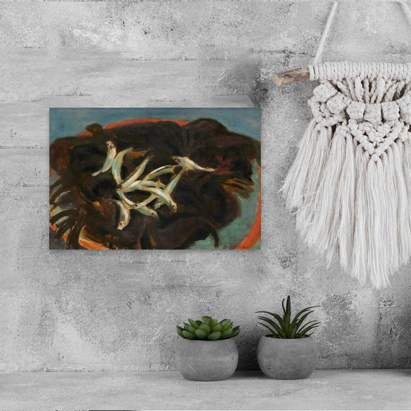 Rustic Fish Still Life Rustic Contemporary Fish Ocean Wall Art Print 1 Piece Wrapped Canvas Wall Art, 30.48cm H x 45.72cm W