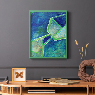 Geometric in Cool III Framed Print - Solid Wood