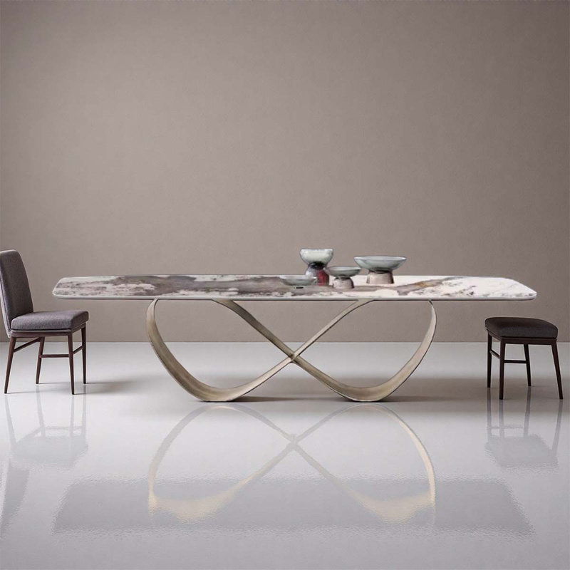 70.87-inch granite slab dining table